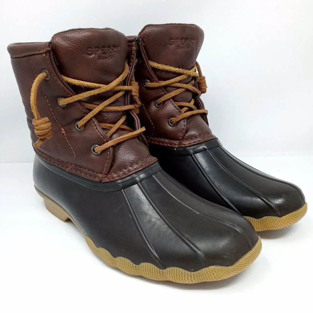 Sperry Top Sider Saltwater Girls Size 5 Waterproof Rubber Rain Ankle Duck Boots - Picture 2 of 8